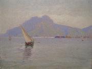 Carl Wilhelm Barth Innseilingen Til Palermo Spain oil painting artist